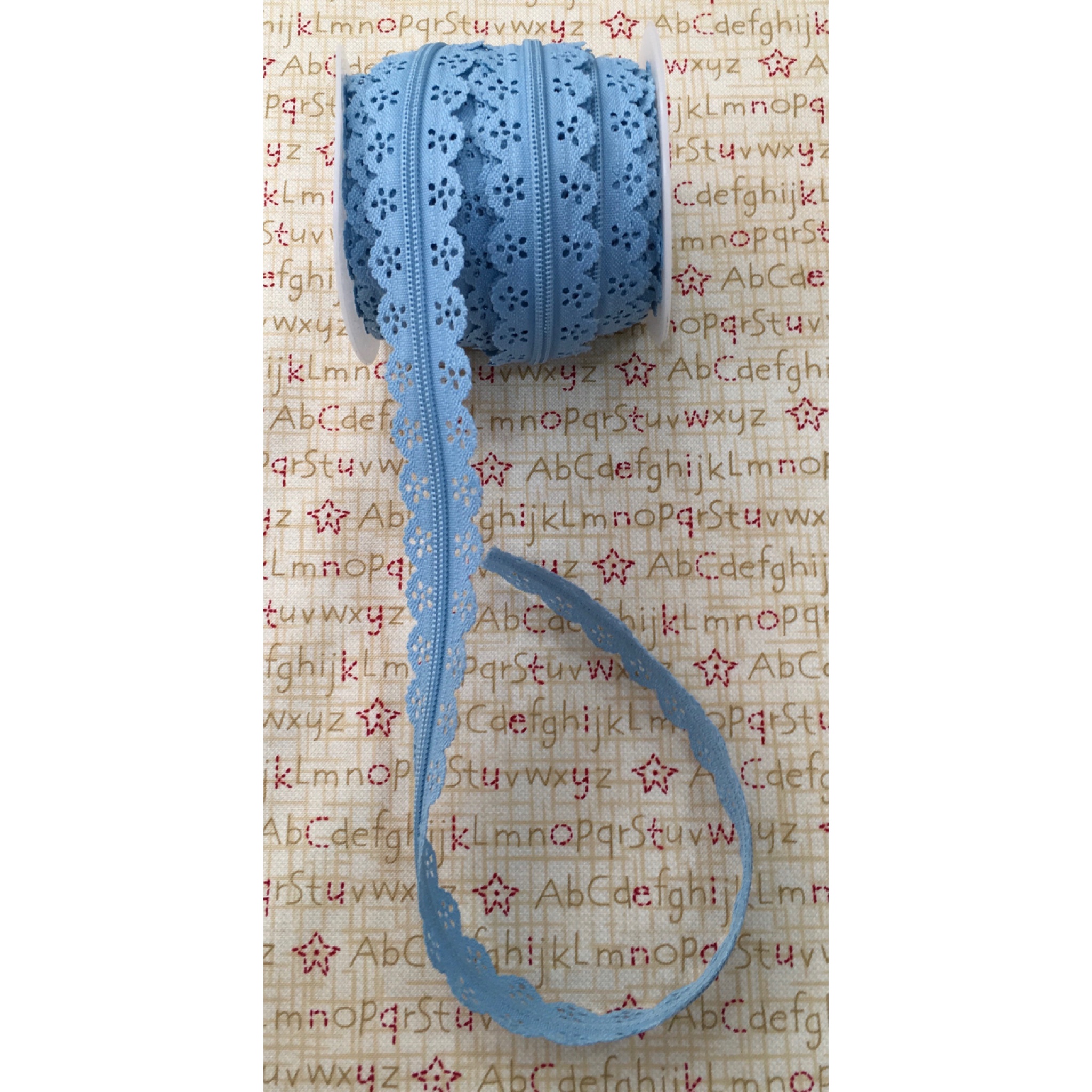 Cremallera con puntilla #azul celeste