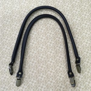 Asa cuero sintético redonda con pinza 60x1cm-2un #negra