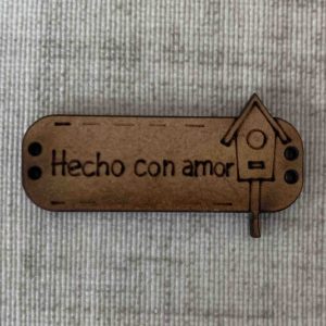Hecho con amor con casita de pajarito