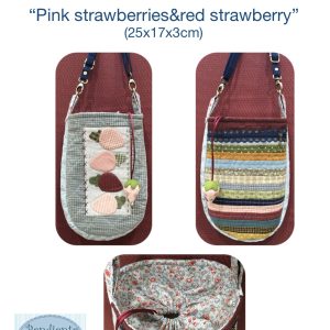 Tutorial Bolso bandolera "Pink strawberries & red strawberry"