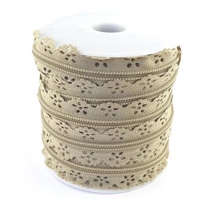 Cremallera Con Puntilla #crema